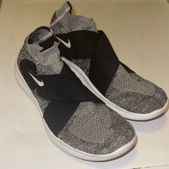 Nike Men’s Flyknit Mid Chukka Grey Mesh Trail Running Shoes Sneakers Size 11.5 - Picture 1 of 5